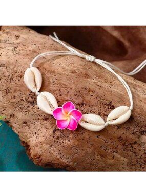 Shell Bracelet Anklet Orchid Pink Beach Summer Beach Surfer Vacation Trendy Fun
